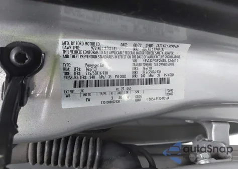 2014 Ford Focus Se z USA, uszkodzony, nr VIN 1FADP3F24EL124419